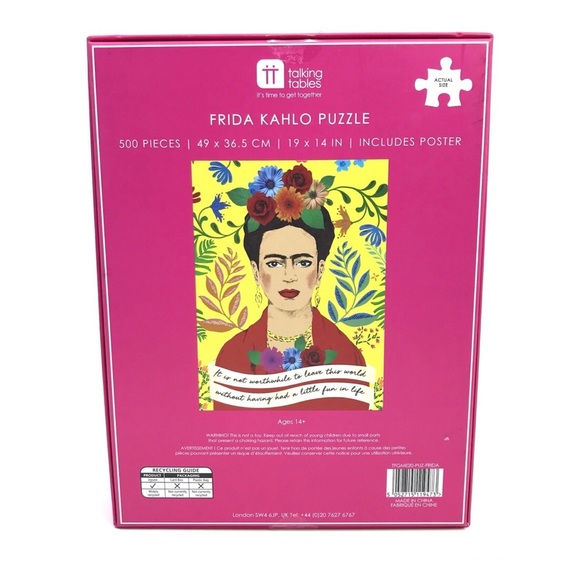 Frida Kahlo Portrait Quote Jigsaw Puzzle & Poster 500 piece - Picture 2 of 7